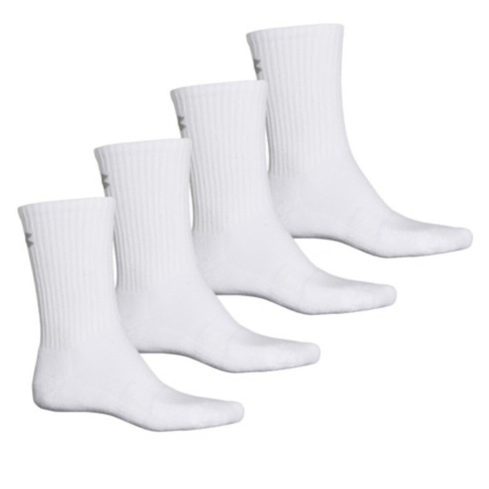 Under Armour Men's UA Performance Crew Socks Size M 4 ,8.5 Pack White New